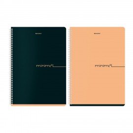 Тетради ДЭК А4 96 л. КОМПЛЕКТ 2 шт. BRAUBERG гребень, клетка, матовая ламинация, "Минимал_Цвет", 404874