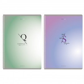 Тетради ДЭК А4 96 л. КОМПЛЕКТ 2 шт. BRAUBERG гребень, клетка, матовая ламинация, "Моноколор_3", 404877