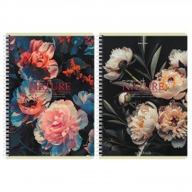 Тетради ДЭК А4 96 л. КОМПЛЕКТ 2 шт. BRAUBERG гребень, клетка, глянцевый лак, ЦВЕТЫ, 404881