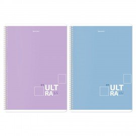 Тетради ДЭК А4 96 л. КОМПЛЕКТ 2 шт. BRAUBERG гребень, клетка, матовая ламинация, "UltraTone", 404883