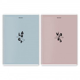 Тетради ДЭК А4 96 л. КОМПЛЕКТ 2 шт. BRAUBERG гребень, клетка, матовая ламинация, "Пастель_3", 404885