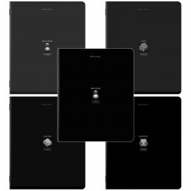 Тетради ДЭК А5 48 л. КОМПЛЕКТ 5 шт., BRAUBERG, скоба, клетка, SoftTouch, "PIXEL", 404922