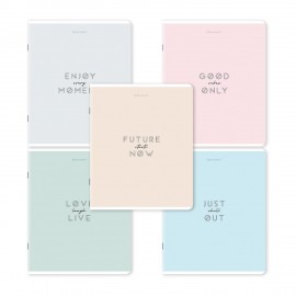 Тетради ДЭК А5 48 л. КОМПЛЕКТ 5 шт. BRAUBERG скоба, клетка, матовая ламинация, "Однотонный_Пастель", 404923