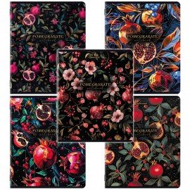 Тетради ДЭК А5 48 л. КОМПЛЕКТ 5 шт. BRAUBERG, скоба, клетка, глянцевый лак, "ГРАНАТЫ", 404927