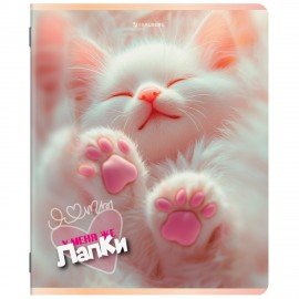 Тетради ДЭК А5 48 л. КОМПЛЕКТ 5 шт. BRAUBERG, скоба, клетка, SoftTouch, "ЛАПКИ", 404946