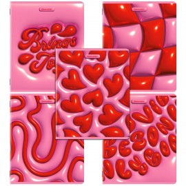 Тетради ДЭК А5 48 л. КОМПЛЕКТ 5 шт. BRAUBERG, скоба, клетка, глянцевый лак, "TREND", 404950