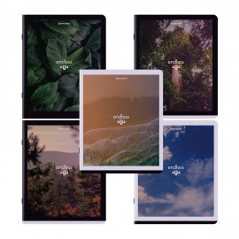 Тетради ДЭК А5 48 л. КОМПЛЕКТ 5 шт. BRAUBERG скоба, клетка, матовая ламинация, "Природа", 404954