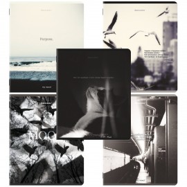 Тетради ДЭК А5 48 л. КОМПЛЕКТ 5 шт. BRAUBERG скоба, клетка, матовая ламинация, MOOD, 404955