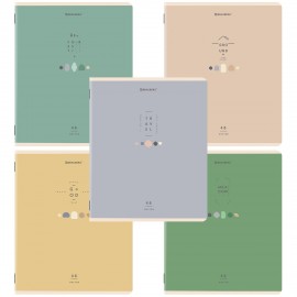 Тетради ДЭК А5 48 л. КОМПЛЕКТ 5 шт. BRAUBERG скоба, клетка, матовая ламинация, выборочный лак, NATURAL, 404957