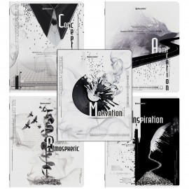 Тетради ДЭК А5 48 л. КОМПЛЕКТ 5 шт. BRAUBERG скоба, клетка, матовая ламинация, BLACK&WHITE, 404963