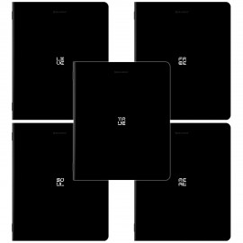 Тетради ДЭК А5 48 л. КОМПЛЕКТ 5 шт. BRAUBERG, скоба, клетка, SoftTouch, "GLOOM", 404964