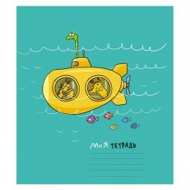 Тетрадь 12 л., ПЗБМ клетка, выборочный лак, брайль, "Трое в лодке, не считая жирафа" (5 видов), 15960