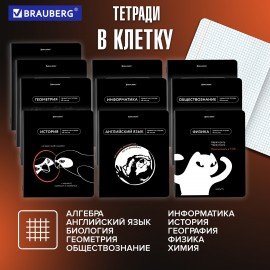 Тетради предметные, КОМПЛЕКТ 12 ПРЕДМЕТОВ, 48л, TWIN лак, BRAUBERG, МЕМЫ, 405172