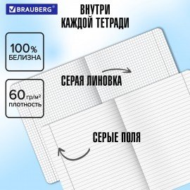 Тетради предметные, КОМПЛЕКТ 5 ПРЕДМЕТОВ, 48л, SoftTouch, BRAUBERG, РИТМ, 405187