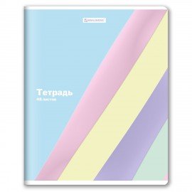 Тетрадь А5 48л. BRAUBERG скоба, клетка, выборочный лак, PASTEL, 405189