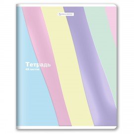 Тетрадь А5 48л. BRAUBERG скоба, клетка, выборочный лак, PASTEL, 405189