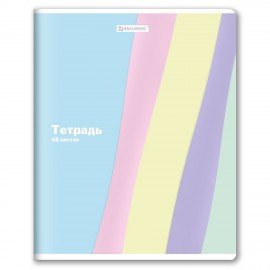 Тетрадь А5 48л. BRAUBERG скоба, клетка, выборочный лак, PASTEL, 405189