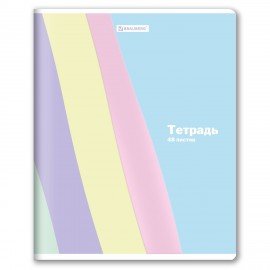 Тетрадь А5 48л. BRAUBERG скоба, клетка, выборочный лак, PASTEL, 405189