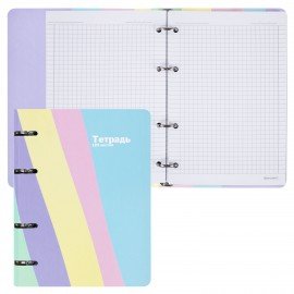 Тетрадь на кольцах А5 160х212мм, 120л, картон, матовая ламинация, клетка, BRAUBERG PASTEL, 405197