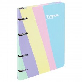 Тетрадь на кольцах А5 160х212мм, 120л, картон, матовая ламинация, клетка, BRAUBERG PASTEL, 405197