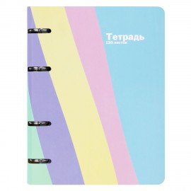 Тетрадь на кольцах А5 160х212мм, 120л, картон, матовая ламинация, клетка, BRAUBERG PASTEL, 405197