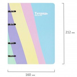 Тетрадь на кольцах А5 160х212мм, 120л, картон, матовая ламинация, клетка, BRAUBERG PASTEL, 405197