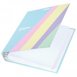 Тетрадь на кольцах А5 175х215мм, 120л, твердый картон, клетка, BRAUBERG, PASTEL, 405198