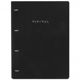 Тетрадь на кольцах БОЛЬШАЯ А4 240х310 120л, под кожу, BRAUBERG VISTA, Minimal черный, 405203