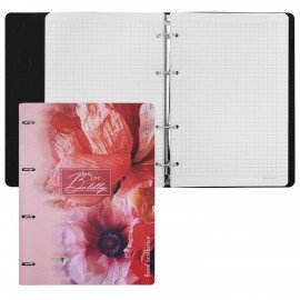 Тетрадь на кольцах БОЛЬШАЯ А4 240х310 120л, под кожу, BRAUBERG VISTA, Пейзаж, 405205