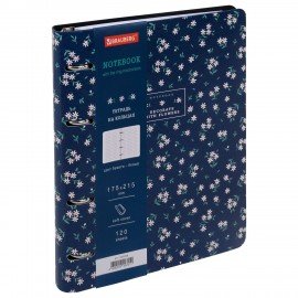 Тетрадь на кольцах А5 180х220, 120л, под кожу, BRAUBERG VISTA, Минимализм, 405206