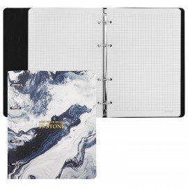 Тетрадь на кольцах А5 180х220, 120л, под кожу, BRAUBERG VISTA, Пернатые, 405207