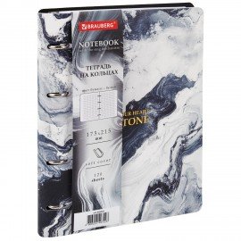 Тетрадь на кольцах А5 180х220, 120л, под кожу, BRAUBERG VISTA, Пернатые, 405207