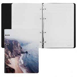 Тетрадь на кольцах А5 180х220, 120л, под кожу, BRAUBERG VISTA, Esthetics, 405208