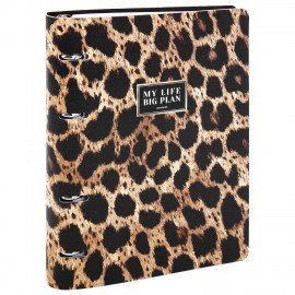 Тетрадь на кольцах А5 180х220, 120л, под кожу, BRAUBERG VISTA, Котик, 405209