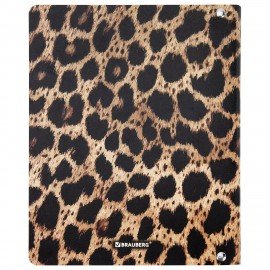 Тетрадь на кольцах А5 180х220, 120л, под кожу, BRAUBERG VISTA, Котик, 405209