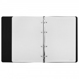 Тетрадь на кольцах А5 180х220, 120л, под кожу, BRAUBERG VISTA, Minimal серый, 405211