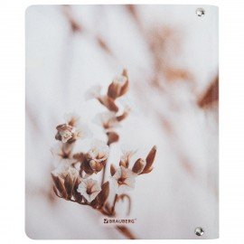 Тетрадь на кольцах А5 180х220, 120л, под кожу, BRAUBERG VISTA, Minimal серый, 405211