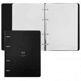 Тетрадь на кольцах А5 180х220, 120л, под кожу, BRAUBERG VISTA, Rhythm, 405213