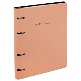 Тетрадь на кольцах А5 180х220, 120л, под кожу, фольга, резинка, BRAUBERG CLASSIC, Minimal сиреневый, 405214