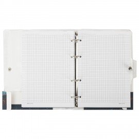 Тетрадь на кольцах А5 180х220, 120л, гибкий пластик, клапан, стикеры, BRAUBERG STYLISH, Белый, 405224
