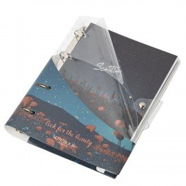 Тетрадь на кольцах А5 180х220, 120л, гибкий пластик, клапан, стикеры, BRAUBERG STYLISH, Белый, 405224