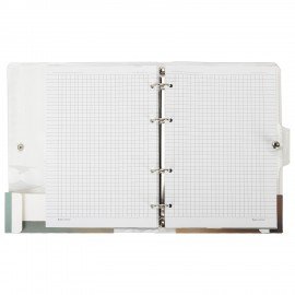 Тетрадь на кольцах А5 180х220, 120л, гибкий пластик, клапан, стикеры, BRAUBERG STYLISH, Молочный, 405225