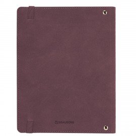 Тетрадь на кольцах А5 180х220, 120л, под кожу, на резинке, BRAUBERG ELEGANT, ВИШНЕВЫЙ, 405245