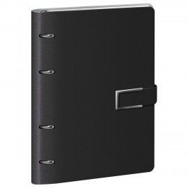 Тетрадь на кольцах А5 180х220, 120л, под кожу soft-touch, магнит, BRAUBERG SHADE, ЧЕРНЫЙ, 405246
