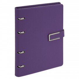 Тетрадь на кольцах А5 180х220, 120л, под кожу soft-touch, магнит, BRAUBERG SHADE, ФИОЛЕТОВЫЙ, 405247