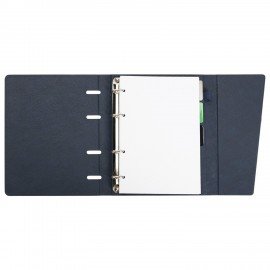 Тетрадь на кольцах А5 180х220, 120л, под кожу, клапан, разделители, BRAUBERG SMART, СИНИЙ, 405251