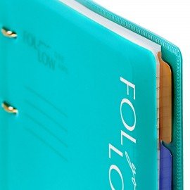 Тетрадь на кольцах А5 175х220, 120л, пластик, разделители, BRAUBERG, БИРЮЗОВЫЙ, 405261