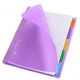 Тетрадь на кольцах А5 175х220, 120л, пластик, разделители, BRAUBERG, ФИОЛЕТОВЫЙ, 405262