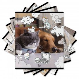 Тетрадь обложка пластик, А5, 48 л., скоба, клетка, ErichKrause, "Dream Cat" (микс в спайке), 54161