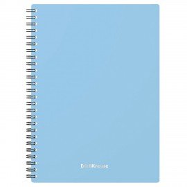 Тетрадь обложка пластик, А5, 80 л., спираль, клетка, ErichKrause, "Pastel" ассорти (4 вида), 50162